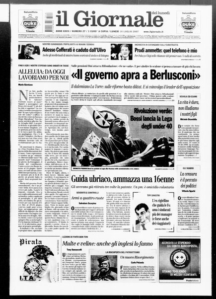 Il giornale del lunedi